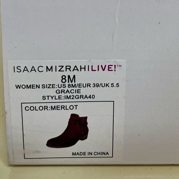 NIB Isaac Mizrahi, maroon booties size 8 - Picture 5 of 6